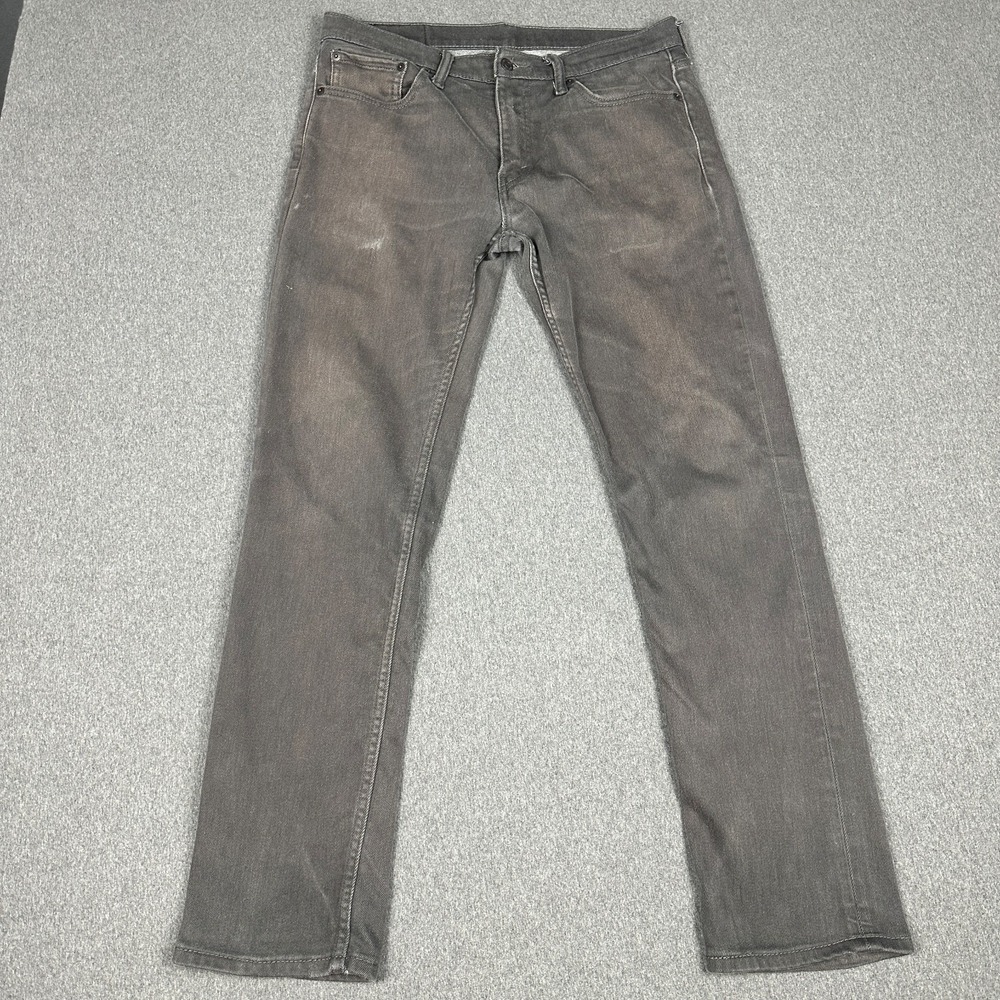 Levi's 511 Mens Jeans 33x32 Gray Slim Fit Faded Distressed Denim